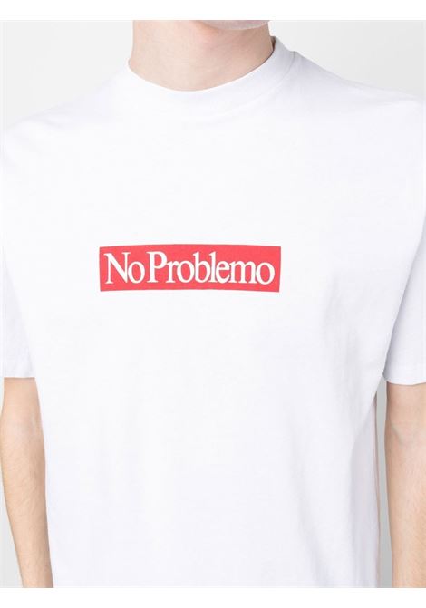 White No Problemo print T-shirt - men ARIES | STAR60003WHT
