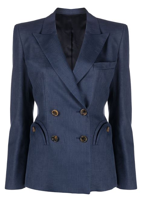 Blue double-breasted peak lapel blazer - women  BLAZÉ MILANO | CHD03SUN10001
