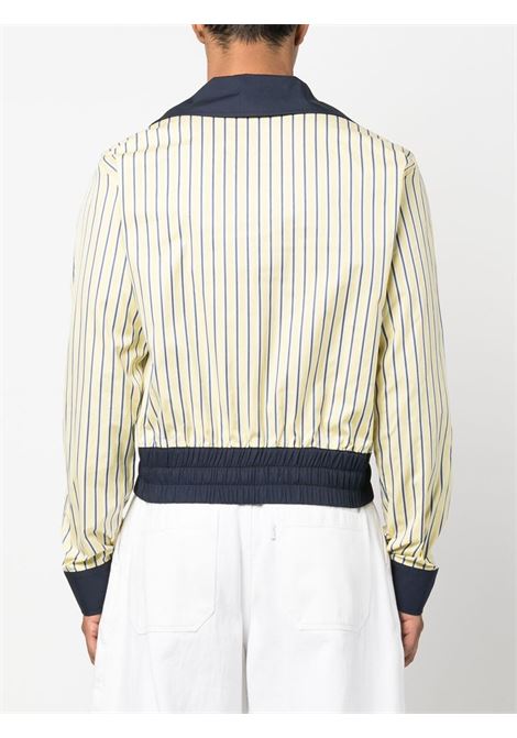 Multicolored striped drawstring-waist shirt - men BLUEMARBLE | SW22PO12A23YLLW