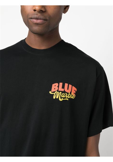 Black logo-embroidered T-shirt - men BLUEMARBLE | TS35JE01AA23BLK