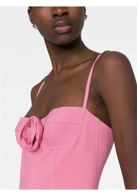 Mini abito senza maniche con applicazioni floreali in rosa - donna BLUMARINE | 2A305AN0730