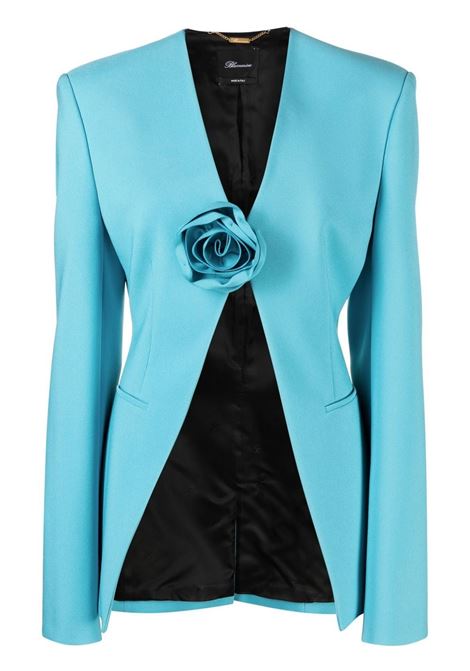 Blue floral-detail tailored blazer - women BLUMARINE | 2B053AN0699