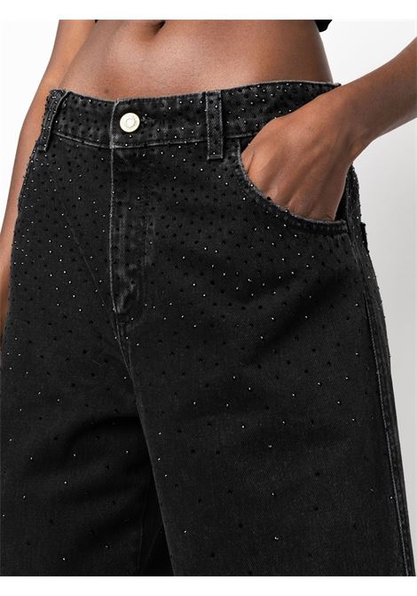 Black gem-embellished straight-leg jeans - women BLUMARINE | 2J061AN0990