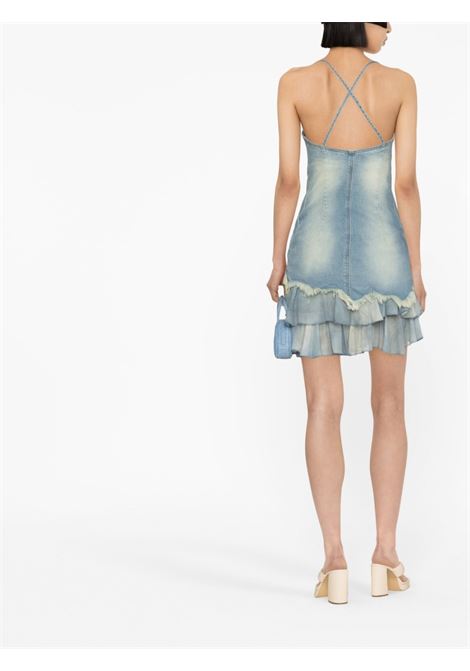Light blue Jean tiered denim mini dress - women BLUMARINE | 4J011AC9468