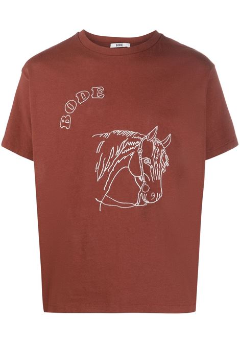 Brown logo-detail t-shirt - men  BODE | MRS23CS004BRWN