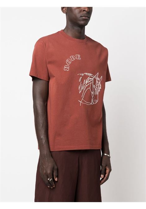 T-shirt con logo in marrone - uomo BODE | MRS23CS004BRWN