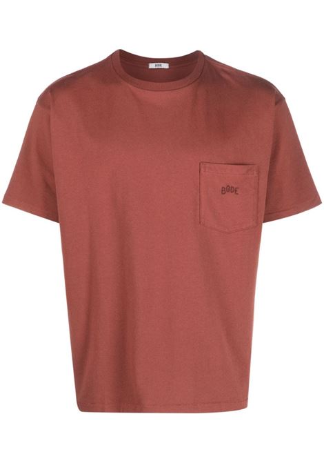 Brown chest-pocket T-shirt - men BODE | MRS23CS020BRWN