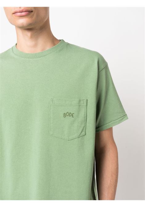T-shirt con taschino in verde - uomo BODE | MRS23CS020IVY