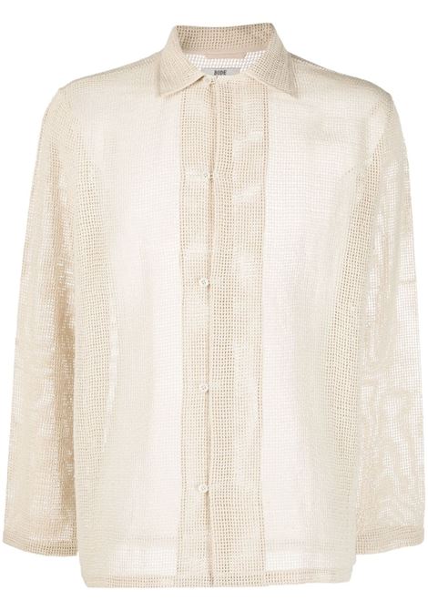 Shirt with front button closure in beige - men BODE | MRS23SH116ECR