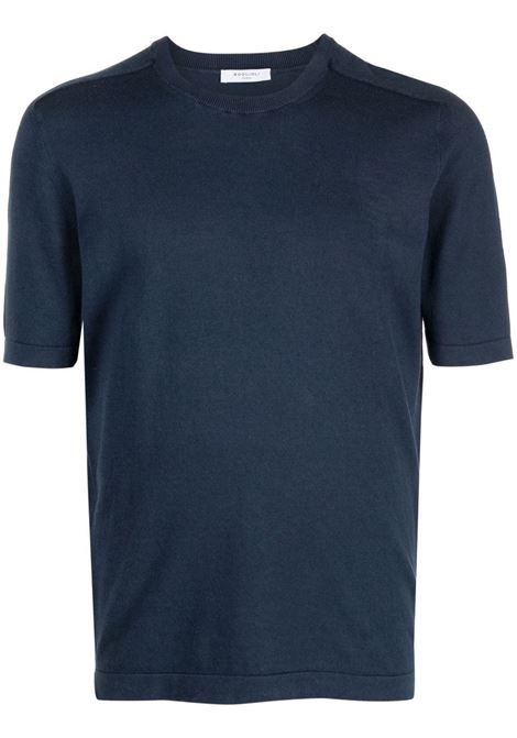 Blue crew-neck T-shirt - men BOGLIOLI | 91467BTC8060793