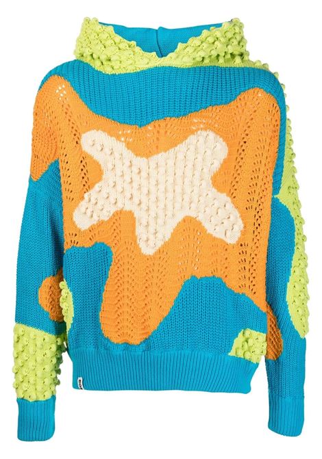 Multicolored abstract-pattern knitted jumper - men  BONSAI | KN010VUMLT
