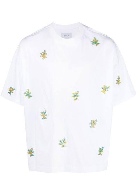 T-shirt con stampa grafica in bianco - uomo BONSAI | TS002007WHT
