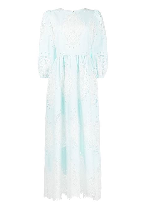 Light blue and white Constance lace maxi dress - women BORGO DE NOR | CONSTANCEBL