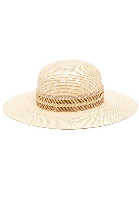 Beige narrow brim straw hat - women  BORSALINO | 2330727140