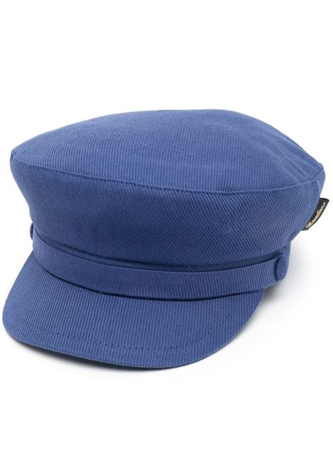 Cappello baker boy con logo in blu - unisex BORSALINO | B45079EC0054925A