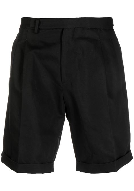Black off-centre fastening bermuda shorts - men BRIGLIA 1949 | AMALFIS32305000010