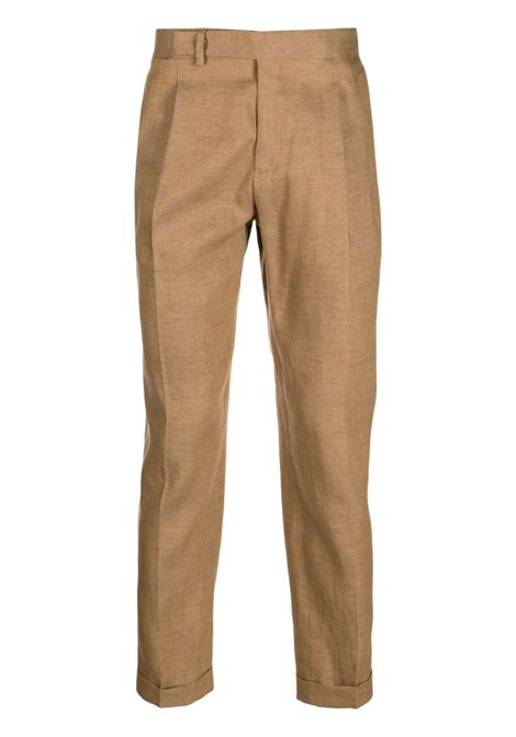 Pantaloni con chiusura decentrata in marrone - uomo BRIGLIA 1949 | QUARTIERIS32311800036