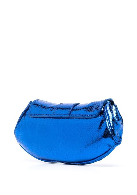Blue Glami metallic clutch bag - women BY FAR | 23CRGLAUBUFLGMEDBU