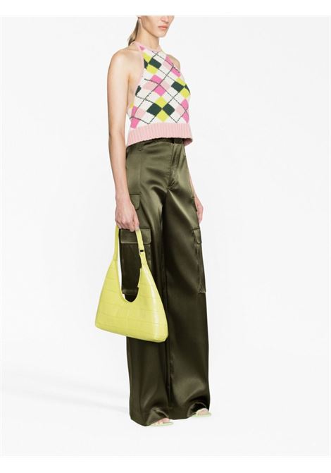 Green Amber croc-embossed shoulder bag - women BY FAR | 23SSAMRSAPLMXCLARAPL