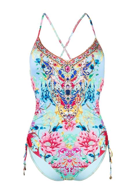Blue and multicolour Go Stag crystal-embellished swimsuit - women CAMILLA | 19754GOSTAG