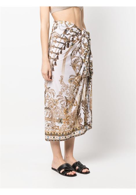 White and multicolour graphic-print sarong skirt - women CAMILLA | 21760ROADRICH