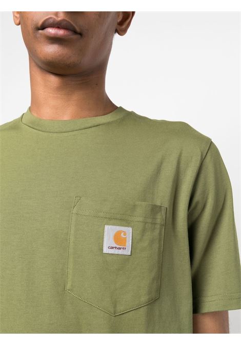 T-shirt con applicazione in verde cachi - uomo CARHARTT WIP | I0304341D0XX