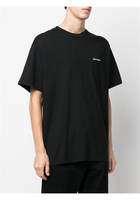 T-shirt con ricamo in nero e bianco - uomo CARHARTT WIP | I0304350D2XX