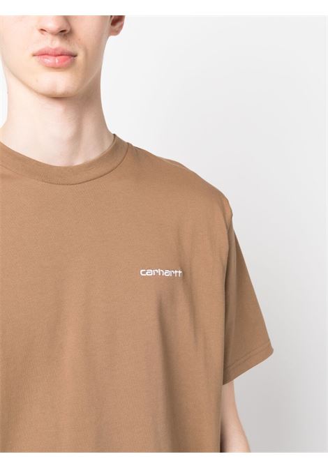 T-shirt con ricamo in marrone - uomo CARHARTT WIP | I0304351GMXX