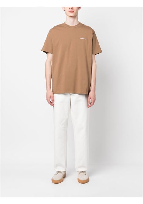 Brown logo print T-shirt - men CARHARTT WIP | I0304351GMXX