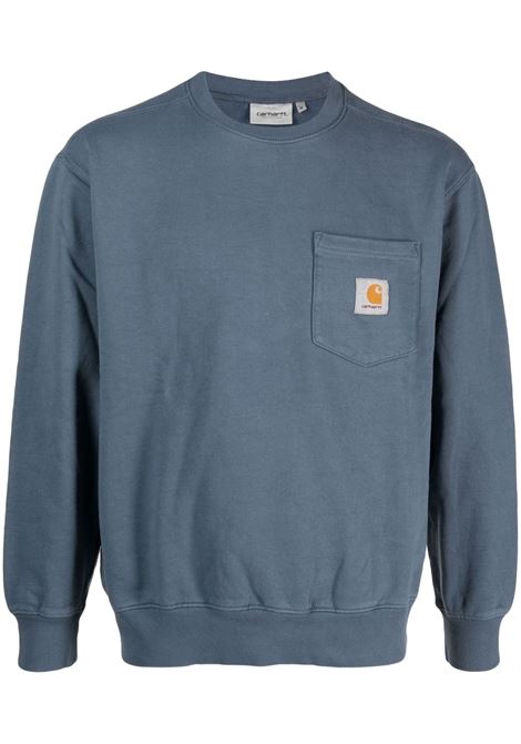 Blue logo-patch sweatshirt - men CARHARTT WIP | I0309030WA67