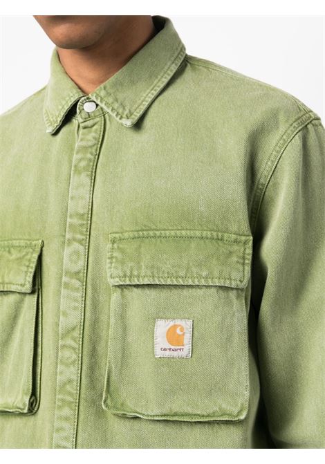 Giacca-camicia denim con applicazione in verde - uomo CARHARTT WIP | I0315261D0WD