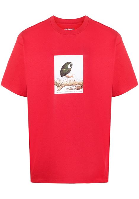 T-shirt con stampa in rosso - uomo CARHARTT WIP | I0317551CVXX