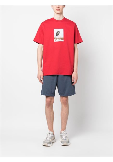 T-shirt con stampa in rosso - uomo CARHARTT WIP | I0317551CVXX