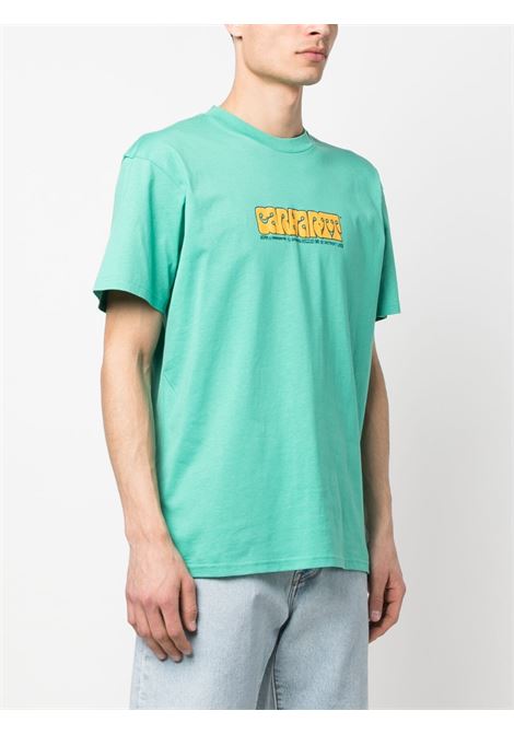 Acqua green logo-print T-shirt - men CARHARTT WIP | I0320761CUXX