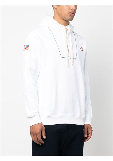 White quarter zip hooded sweatshirt - men CASABLANCA | MS23JTP06301WHT