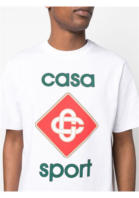 T-shirt Casa Sport in bianco - uomo CASABLANCA | MS23JTS01601CSSPRTLG