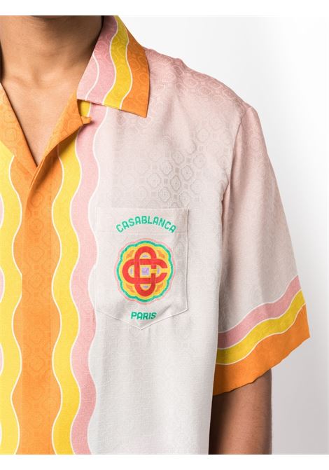 Multicolored cuban collar short sleeve shirt - men CASABLANCA | MS23SH00311RNBWMNGRM