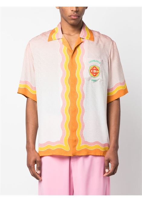 Multicolored cuban collar short sleeve shirt - men CASABLANCA | MS23SH00311RNBWMNGRM