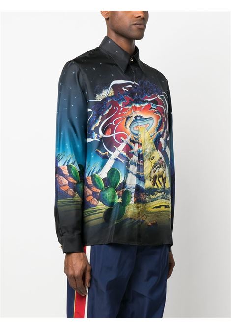 Camicia con stampa Cowboy de L'Espace in multicolore - uomo CASABLANCA | MS23SH02101CWBYDLSPC