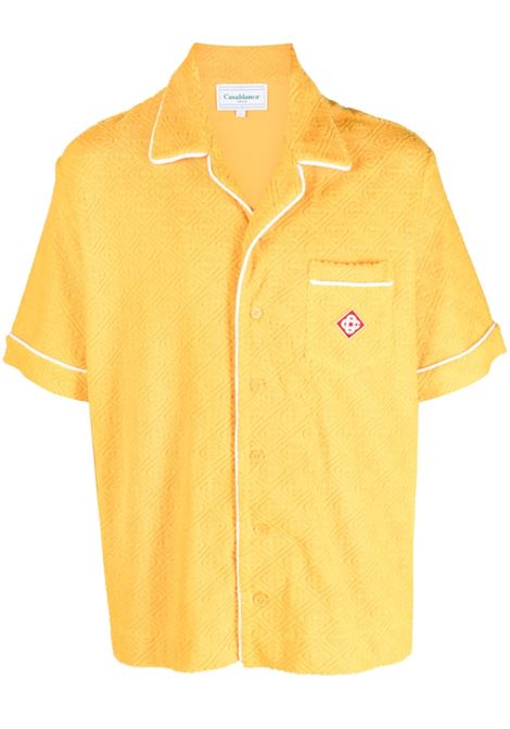 Camicia a maniche corte con applicazione in giallo - uomo CASABLANCA | MS23SH08501CTRS
