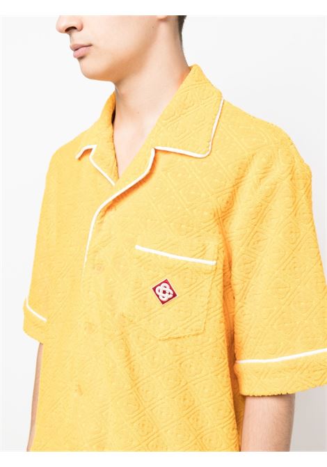 Yellow logo-patch short-sleeve shirt - men CASABLANCA | MS23SH08501CTRS