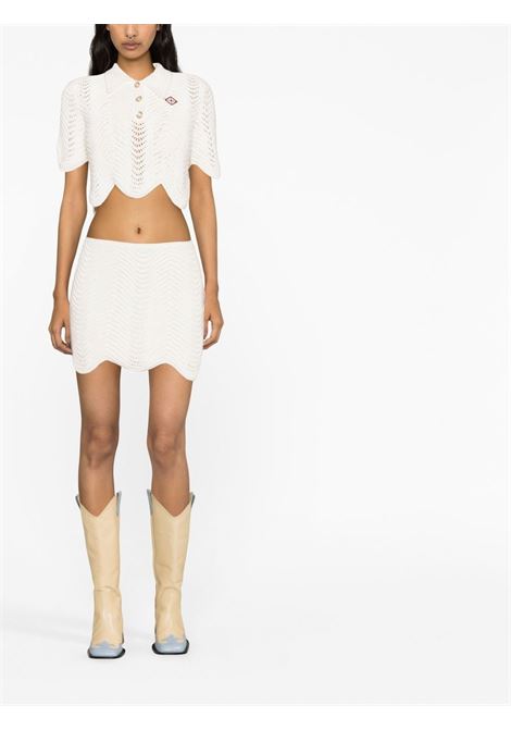 Embroidered skirt white - women CASABLANCA | WS23KW13801WHT
