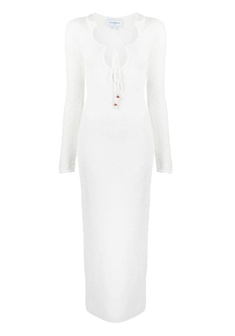 Off-white cut-out boucl? dress - women CASABLANCA | WS23KW31702OFFWHT