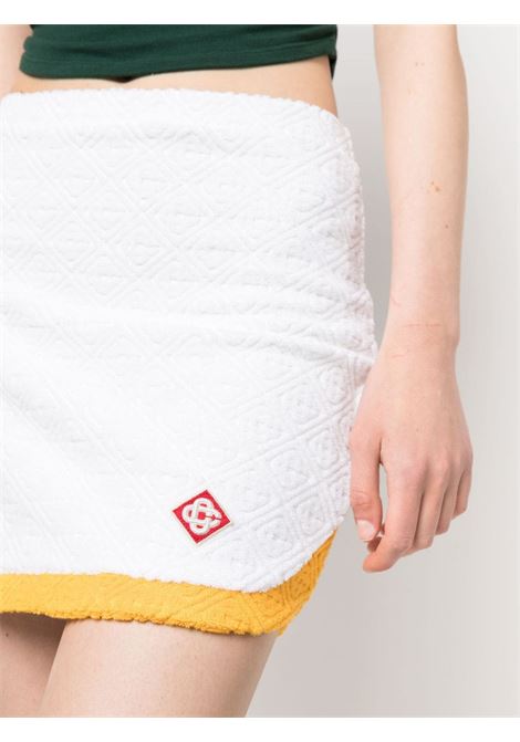 White logo-jacquard fitted skirt - women CASABLANCA | WS23SK05501WHT