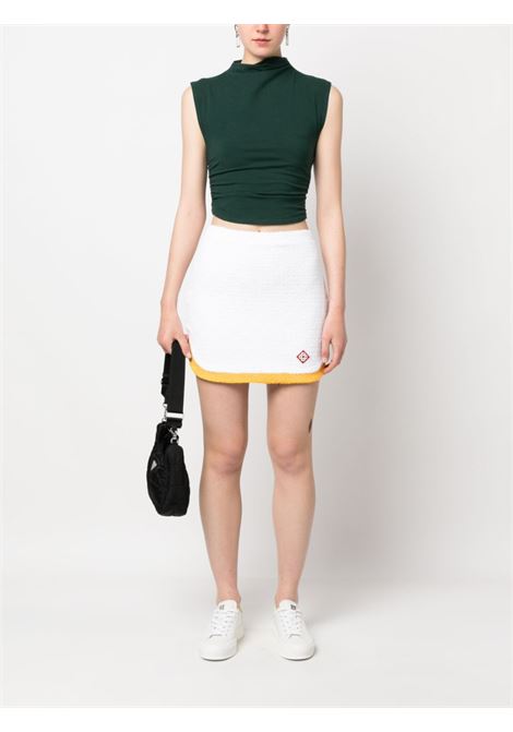 White logo-jacquard fitted skirt - women CASABLANCA | WS23SK05501WHT
