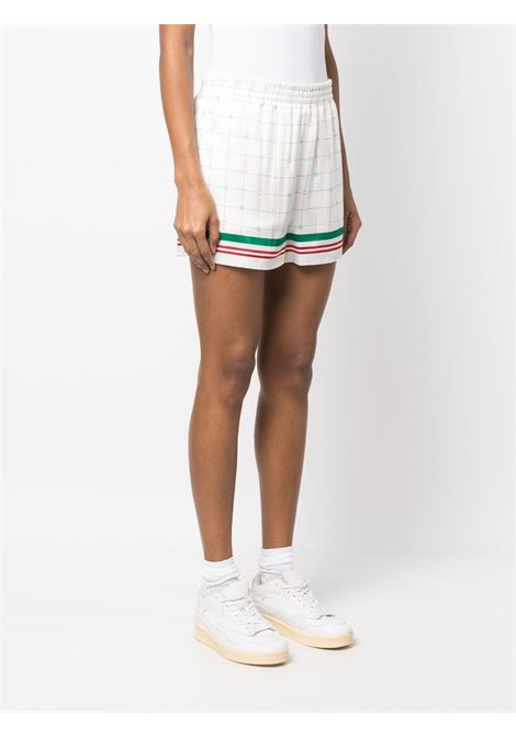 White and multicolour Tennis Club check-print shorts - women CASABLANCA | WS23TR10402TNNSCLBCHCK