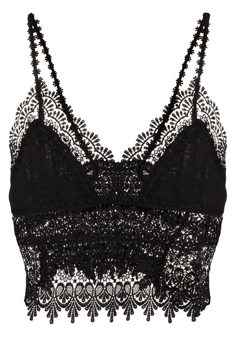 Top Darling in pizzo in nero - donna