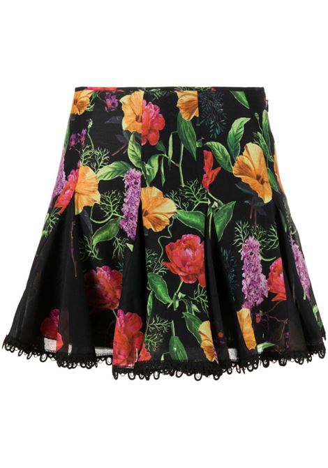 Black and multicolour Oxaya floral-print godet skirt - women CHARO RUIZ IBIZA 1989 | 232403BLK