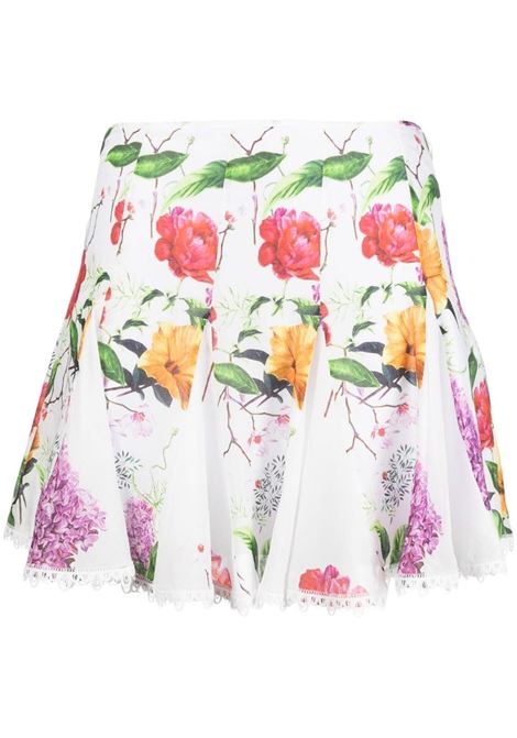White and multicolour Oxaya floral-print godet skirt - women CHARO RUIZ IBIZA 1989 | 232403WHT
