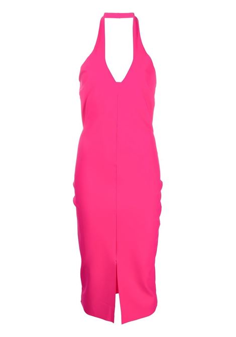Pink halterneck cutout-detail dress - women  CHIARA BONI | MANSUR391